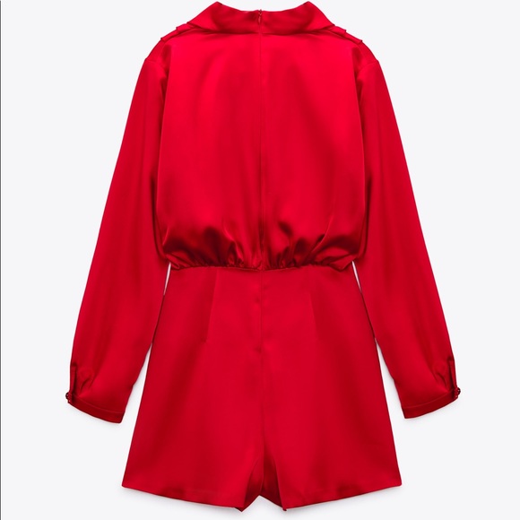 Zara Satin Effect Short Jumpsuit Romper NWT - Picture 6 of 6